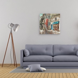 Tablou canvas - Oras, Cafenea, Flori, Liniste, Pictura II, 90 x 90 cm - Img 2