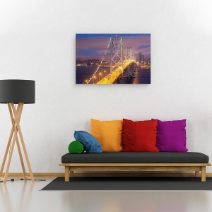 Tablou canvas - Oras, San Francisco, Pod, Podul Golfului, Seara, Lumini, 40 x 60 cm - Img 2