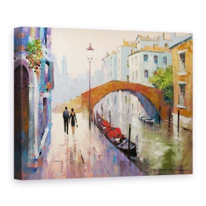 Tablou canvas - Oras, Venetia, Peisaj, Amurg, Oameni, Pictura, 75 x 100 cm