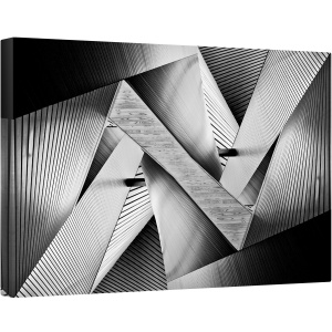 Tablou canvas - Origami de Metal, Asiatic, Hiroshima, Japonia, Arhitectura, Alb-Negru, 40 x 60 cm