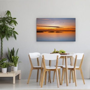 Tablou Canvas - Pana La Apus, Peisaj, Lac, Pasari, Ocean, 50 x 80 cm - Img 4
