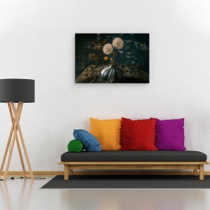 Tablou canvas - Parasutistii, Papadie, Tabel, Vaza, 80 x 120 cm - Img 2