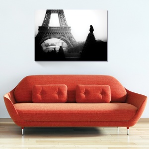 Tablou canvas Turnul Eiffel 60x80 cm în alb-negru
