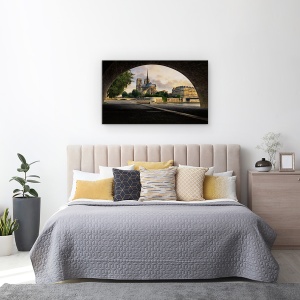 Tablou canvas - Parisul Devreme, Paris, Notre Dame, Franta, Arc, Tunel, 50 x 80 cm - Img 3