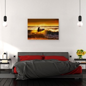Tablou canvas - Partea Din Fata, Surfer, Actiune, Persoana, Val, 60 x 90 cm - Img 3