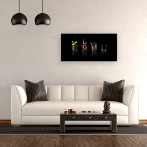 Tablou Canvas - Patru Elemente, Apa, Sol, Foc, Flacara, 50 x 100 cm - Img 2