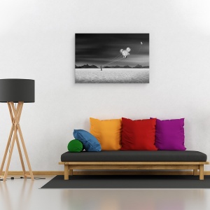 Tablou canvas - Paznicul Timpului, Ireal, Om, Timp, Paznic, Singur, 40 x 60 cm - Img 2