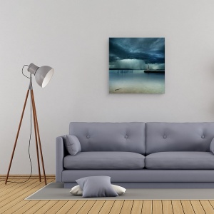Tablou canvas - Peisaj, Furtuna, Peisaj, Far, Maritim, Pier, 60 x 60 cm - Img 2