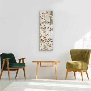 Tablou canvas - Peisaj, Natura, Copac inflorire, Pasari, Pictura II, 30 x 90 cm - Img 2