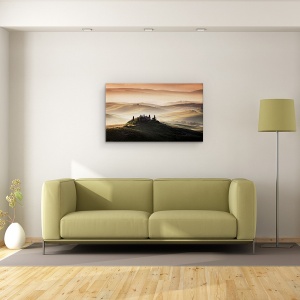 Tablou canvas - Peisaj Rural Din Toscana, Podgorie, Dealuri, 50 x 80 cm - Img 2
