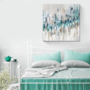 Tablou decorativ abstract canvas albastru 60x60 cm