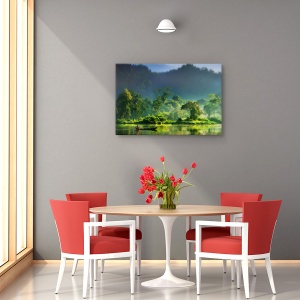 Tablou canvas - Pictura naturii, Peisaj, Indonesia, Rau, Canal, 80 x 120 cm - Img 4