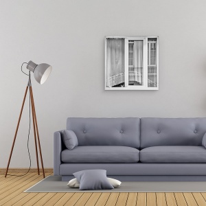 Tablou canvas - Pisoiul Din Fereastra, Belgia, Anvers, Pisica, Fereastra, Ferestre, 90 x 90 cm - Img 2