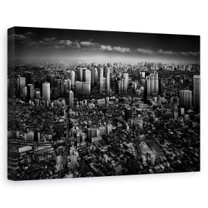 Tablou canvas - Plimbare In Shinjuku, Dezordine, Cluster, Peisaj Urban, Cer, Oras, 60 x 90 cm