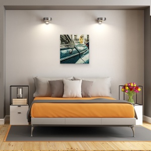 Tablou canvas - Ploaie In Londra, Vintage, Retro, Clasic, Masina, 60 x 60 cm - Img 3