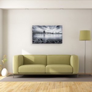 Tablou canvas - Podul Brooklyn, Peisaj, Arhitectura, Rau, Hudson, 50 x 80 cm - Img 2