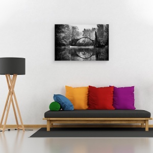 Tablou canvas - Podul Diavolului, Pod, Germania, Kromlau, Lac, 80 x 120 cm - Img 2