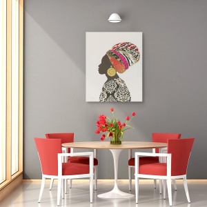 Tablou canvas - Portret Femeie Africana 2, 60 x 80 cm - Img 4