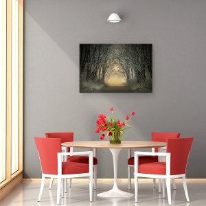 Tablou canvas - Poveste De Iarna, Copaci, Padure, Cale, 60 x 90 cm - Img 4