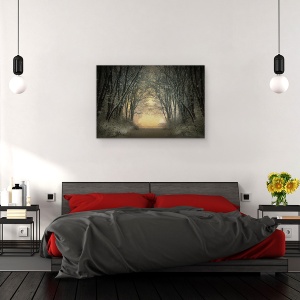 Tablou canvas - Poveste De Iarna, Copaci, Padure, Cale, 80 x 120 cm - Img 3