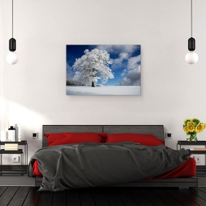 Tablou canvas - Promoroaca In Padurea Neagra, Peisaj, Iarna, Zapada, Copac, 60 x 90 cm - Img 4
