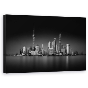 Tablou canvas - Pudong Intunecat, Punct, Intuneric, Shanghai, China, 50 x 80 cm