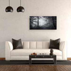 Tablou canvas - Punct Fara Intoarcere, Peisaj, Padure, Poteca, Traseu, Drum, Raze de Lumina, 50 x 100 cm - Img 2