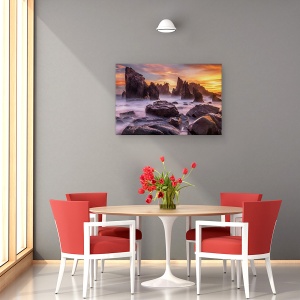 Tablou canvas - Raiul Pietrelor, Peisaj Marin, Stanca, Laptos, Soare, 60 x 90 cm - Img 4