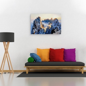 Tablou canvas - Rasarit De Soare La Mt Huang Shan, Natura, Peisaj, Zapada, Gheata, Rece, 80 x 120 cm - Img 2
