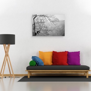 Tablou canvas - Relax, Panda, China, Panorama, Alb-Negru, Obosit, 40 x 60 cm - Img 2