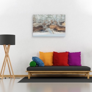 Tablou canvas - Reni, Animale, Iarna, 40 x 60 cm - Img 2