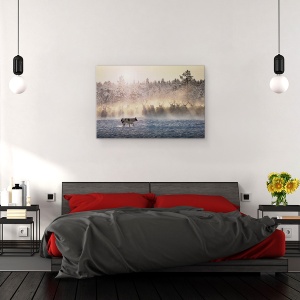 Tablou canvas - Reni - Nordul Rusiei, Animale, Iarna, 40 x 60 cm - Img 3