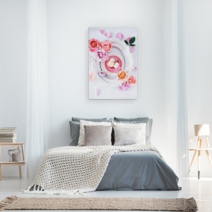 Tablou canvas - Romantism Roz, Pastel, Culori Pastelate, Trandafiri, 60 x 90 cm - Img 3