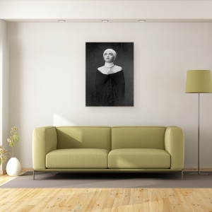 Tablou canvas - Rugati-Va, Rugaciune, Alb-Negru, Portret, Halat, Textura, 60 x 80 cm - Img 2