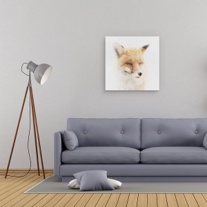 Tablou canvas - Satisfacut, Vulpe, Zapada, Fata, Iarna, Animal, 60 x 60 cm - Img 2