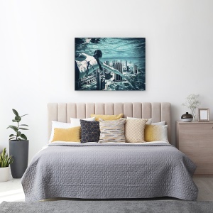 Tablou Canvas - Scafandru Oras, Dubai, Visand, Turcoaz, Scufundari, 50 x 70 cm - Img 3