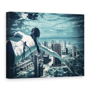 Tablou Canvas - Scafandru Oras, Dubai, Visand, Turcoaz, Scufundari, 75 x 100 cm
