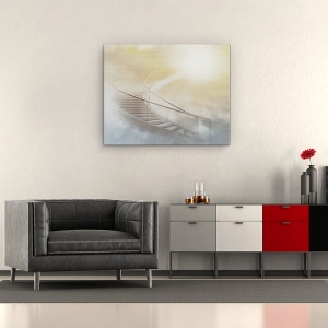 Tablou canvas - Scara Spre Rai, Textura, Soare, Raiul, Nori, 60 x 75 cm - Img 2