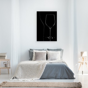 Tablou canvas - Schita, Sticla, Schita, Vin, Bea, Pahar De Vin, 40 x 60 cm - Img 3