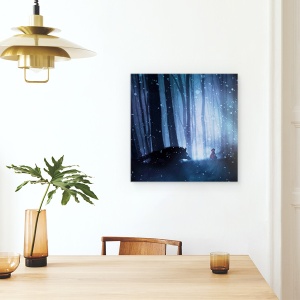 Tablou canvas - Scufita Rosie, Lupa, Insotitor, Rosu, Rosu, Putin, 90 x 90 cm - Img 4
