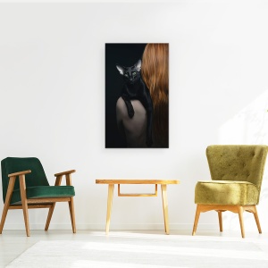 Tablou canvas - Sebastian, Pisica, Pet, Dragut, Portret, Femeie, 50 x 80 cm - Img 2
