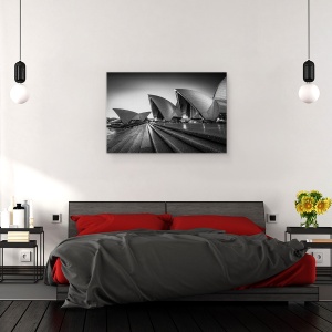 Tablou canvas - Siluete, Alb-Negru, Sydney, Australia, Opera, Opera, 80 x 120 cm - Img 3