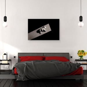 Tablou canvas - Solar Nealimentat, Catelus, Lumina, Umbre, Bulldog, Pet, 40 x 60 cm - Img 3