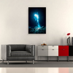 Tablou canvas - Spre Cer, Scufundare, Lumina, Fantastic, Albastru, 40 x 60 cm - Img 2