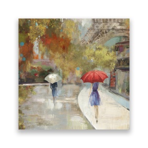 Tablou Canvas - Strada, Paris, Eiffel, Femeie, 60 x 60 cm