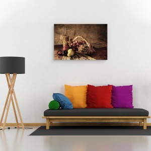 Tablou canvas - Struguri, Cos, Pere, Prune, Masa, 60 x 90 cm - Img 2
