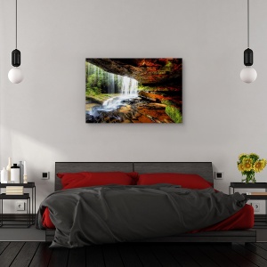 Tablou canvas - Sub pervaz, Peisaj, Cascada, Pestera, Stanca, 40 x 60 cm - Img 3
