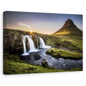Tablou canvas - Tara De Basm, Peisaj, Kirkjufell, Islanda, Cascada, Apa, 60 x 90 cm
