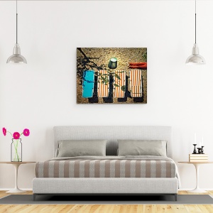 Tablou canvas - Teleporteaza-Ma, Soare, Scaun, Vacanta, Sarbatori, Lampa, 60 x 75 cm - Img 3