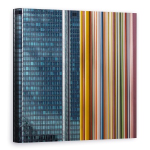 Tablou canvas - Tine Directia, Arhitectura, Curcubeu, Abstract, Linii, Culoare, 90 x 90 cm